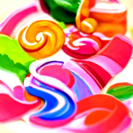 Colorful Candyland Wonderland in Gouache Style