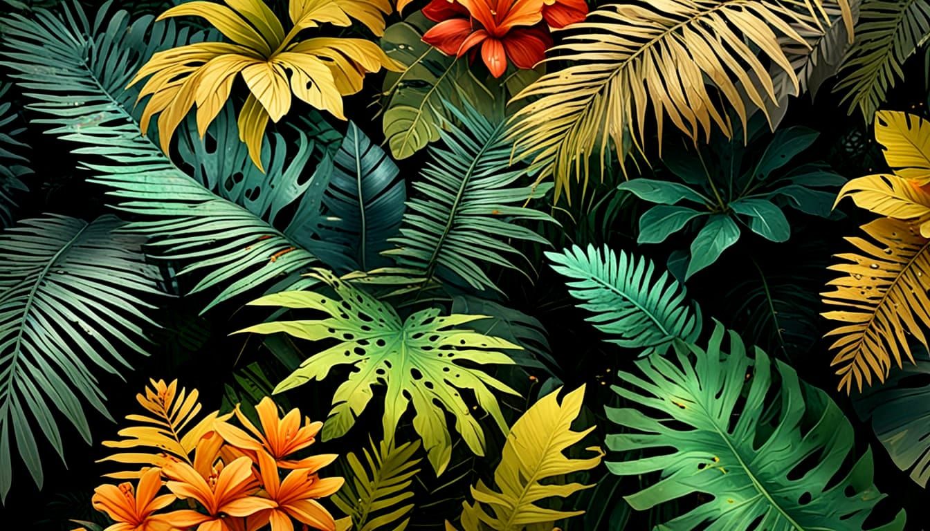 Amazon as World Center: Detailed Mixed Media Painting