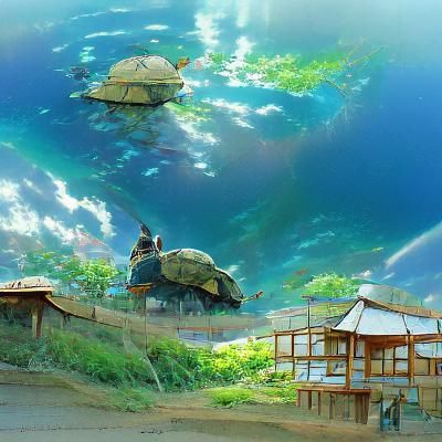 Anime Turtle Village Inspired by Studio Ghibli