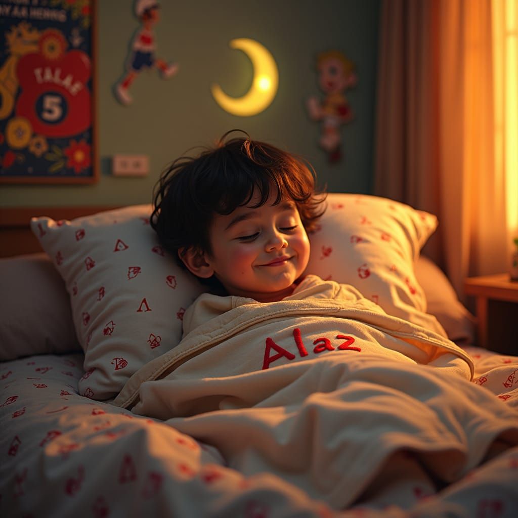Cozy Turkish Boy's Bedroom with Football Poster