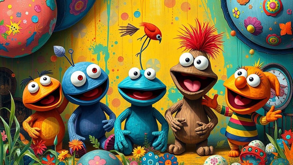 Vibrant Children's Television Show-Inspired Scene