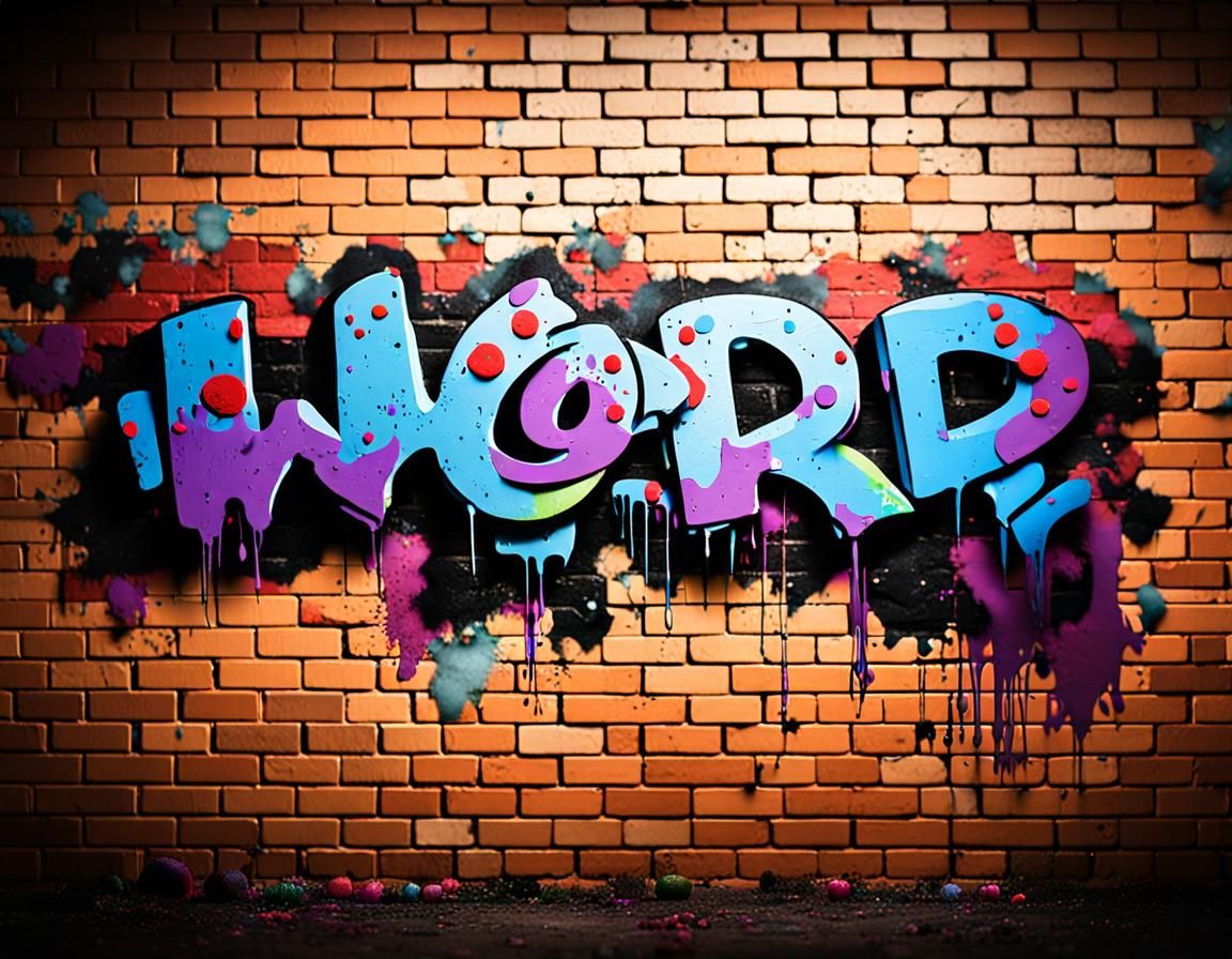 "WORD" Graffiti Art on Brick Wall
