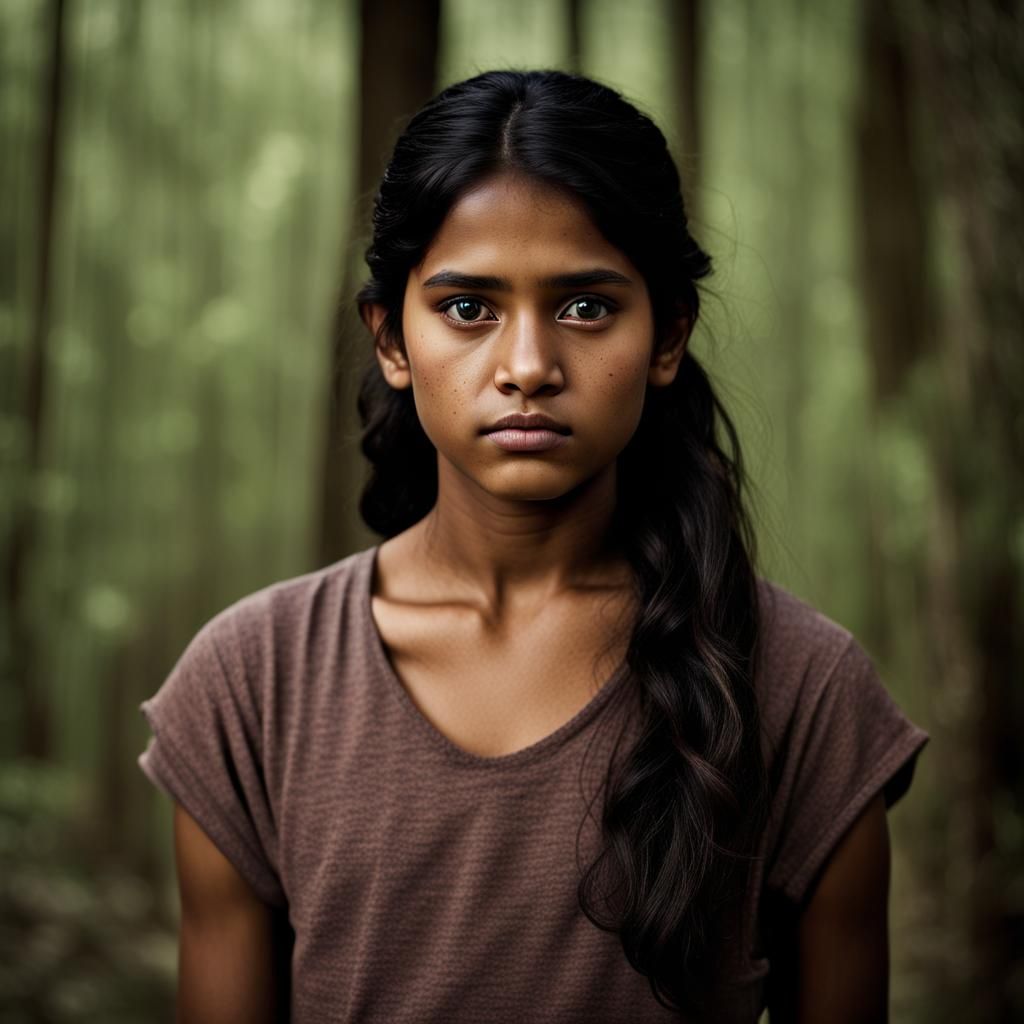 Indian Girl Portrait in Hunger Games Style