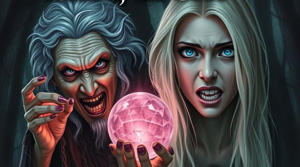 Gypsy Witch and Beautiful Woman in Haunted Forest