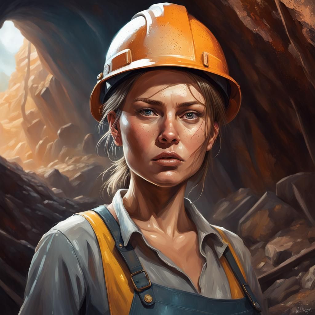 Hyperrealistic Miner: A Dramatic, Colorful Portrait