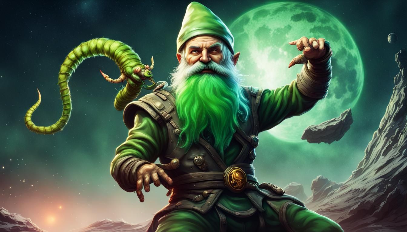 Gnome vs Scorpion: Epic Space Battle Portrait