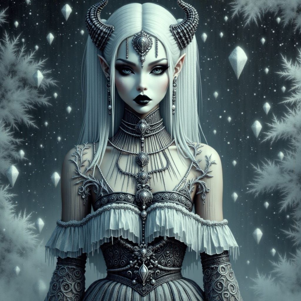 Icy Frost Queen in Goth Grunge Style