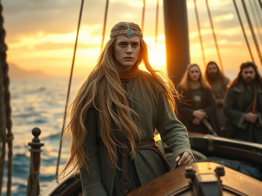 Eärendil, on the bow of a boat sailing towards Valinor