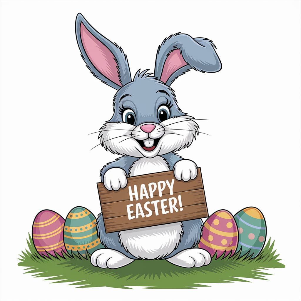 Springtime Easter Bunny Delight in Pastel Hues