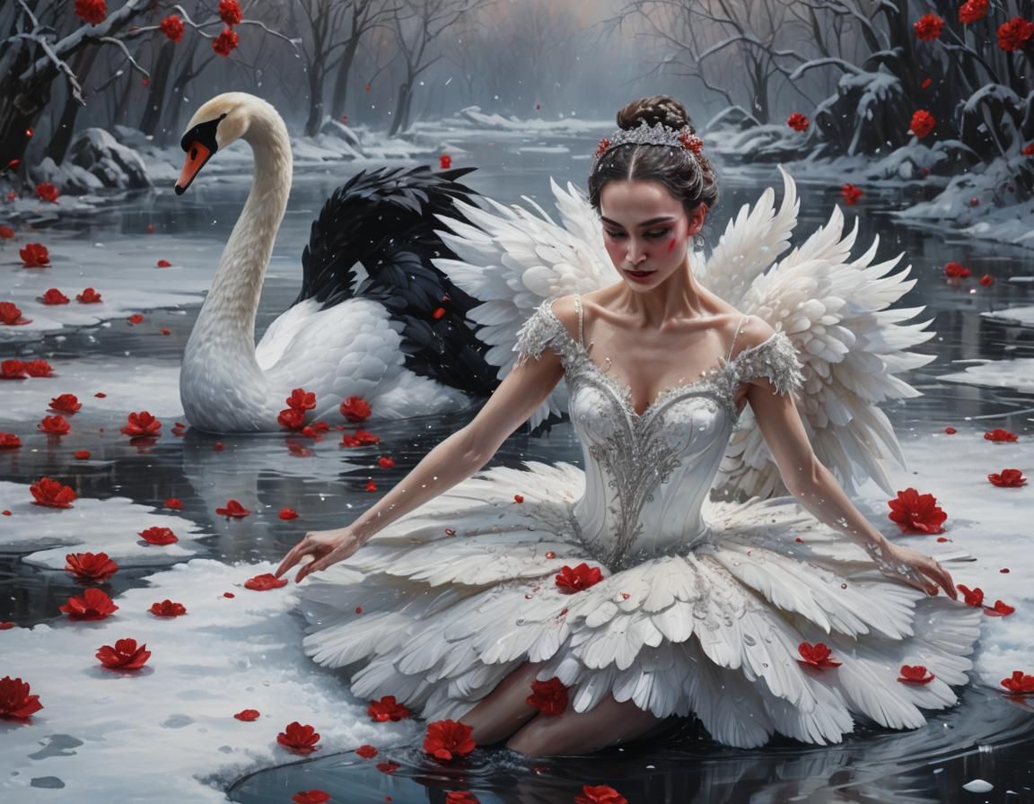 Ballerina as White Swan and Black Swan