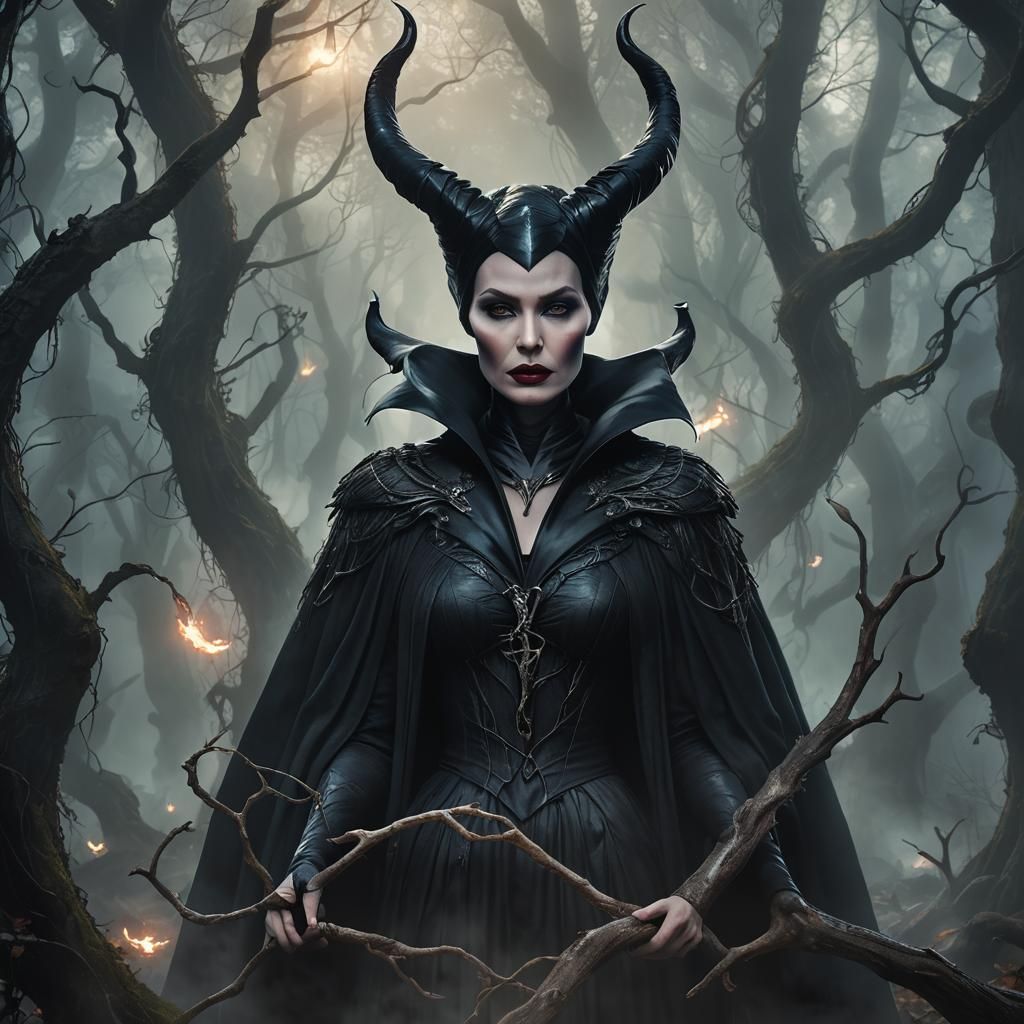 Maleficent in Dark Forest, Digital Art