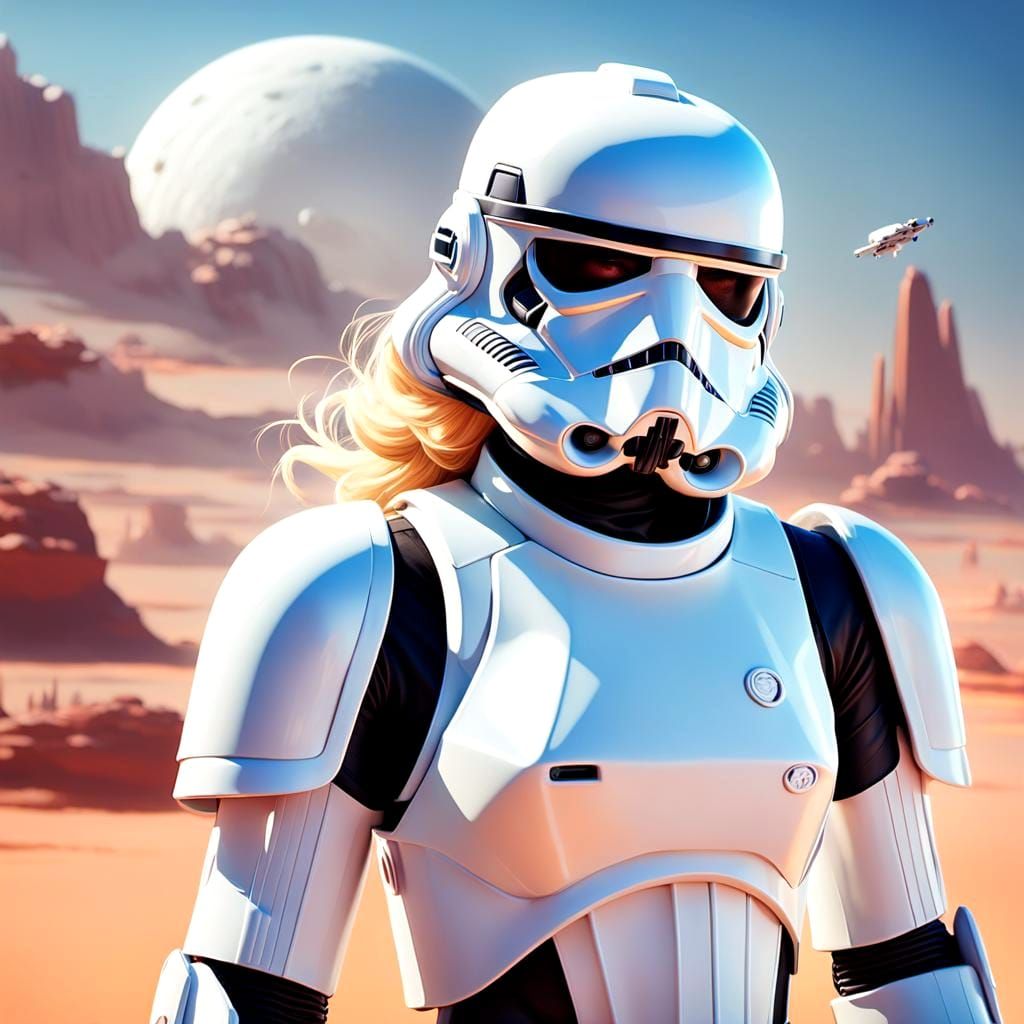A Reimagined Stormtrooper in Radiant Cheer