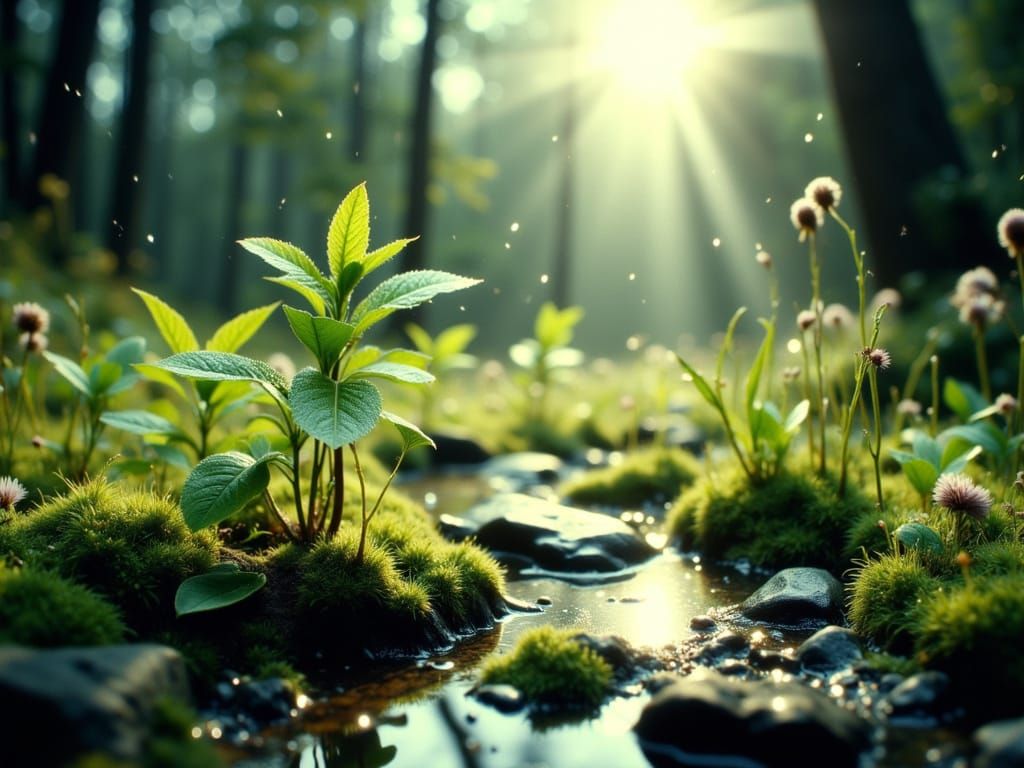 Serene Post-Rain Landscape in Soft Colors