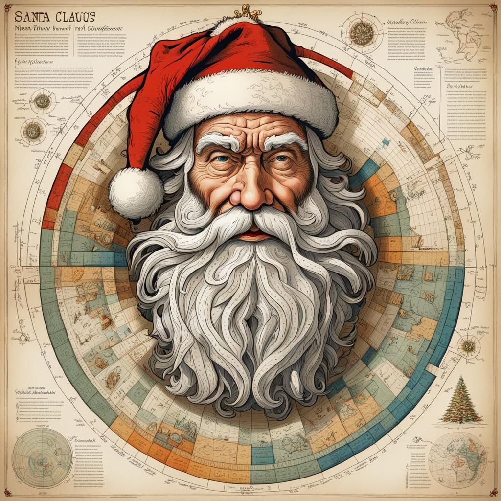 Scientific Chart of Santa Claus: Hand-Drawn Infographic