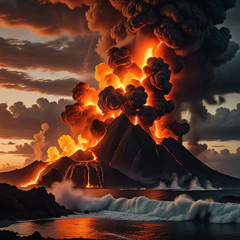 Dramatic Volcanic Eruption at Sea