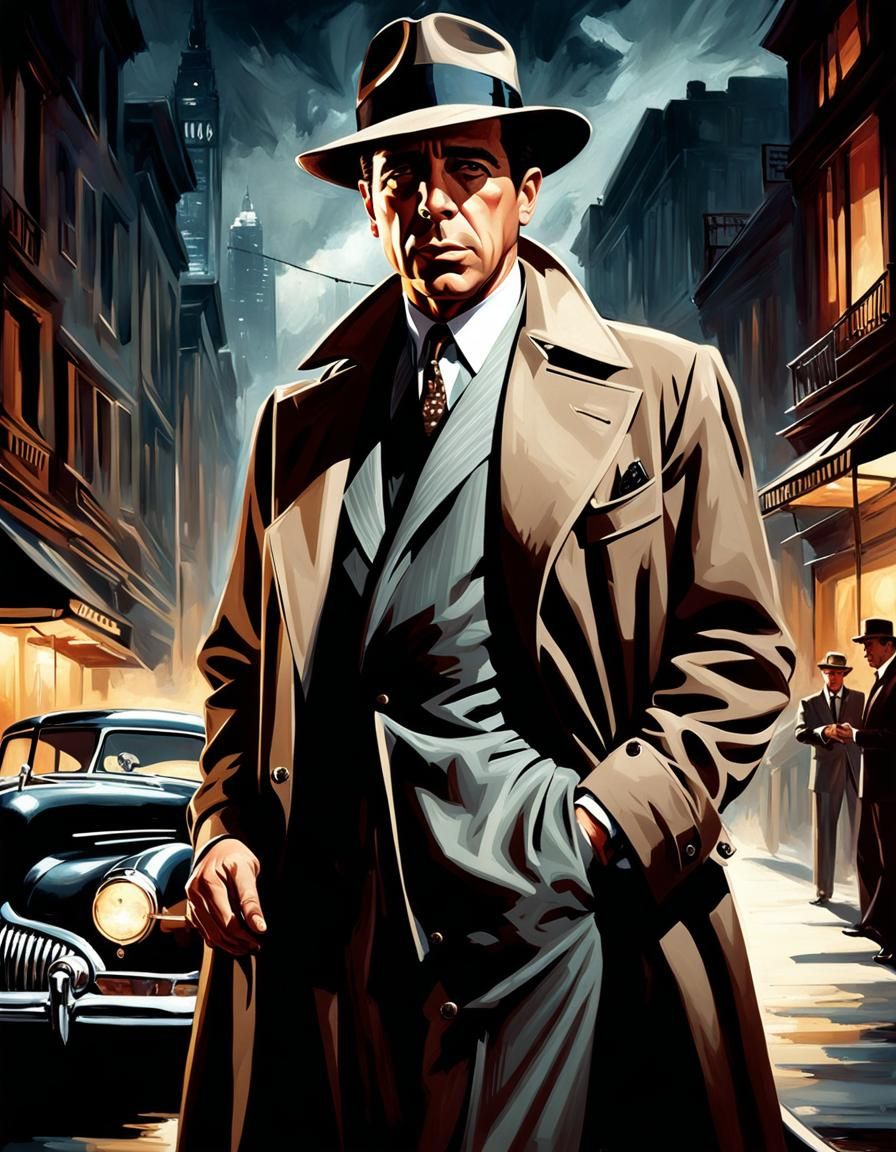 Private Detective Portrait in Film Noir Style