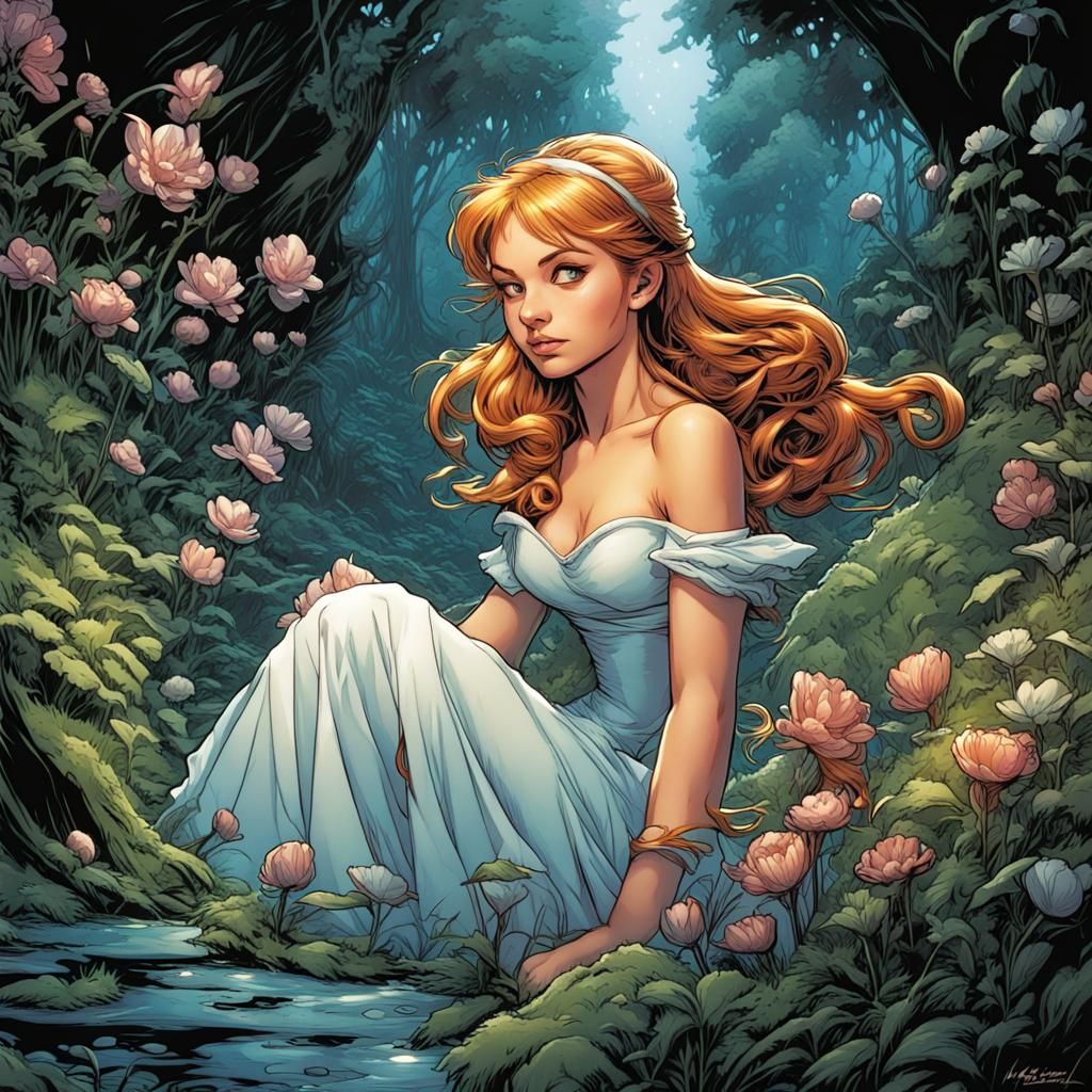 Thumbelina in Comic Book Art Style