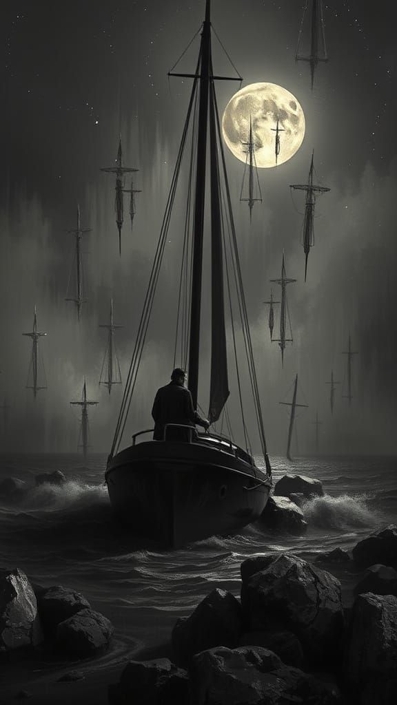 Ethereal Self-Portrait in Monochromatic Expressionism