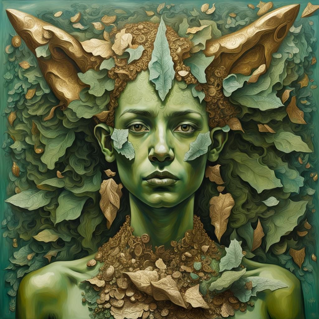 Elven Dryad Portrait in Oil on Canvas