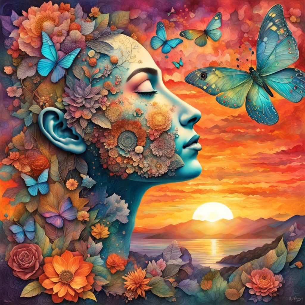 Mesmerizing Bio Art Paper Collage in 8K