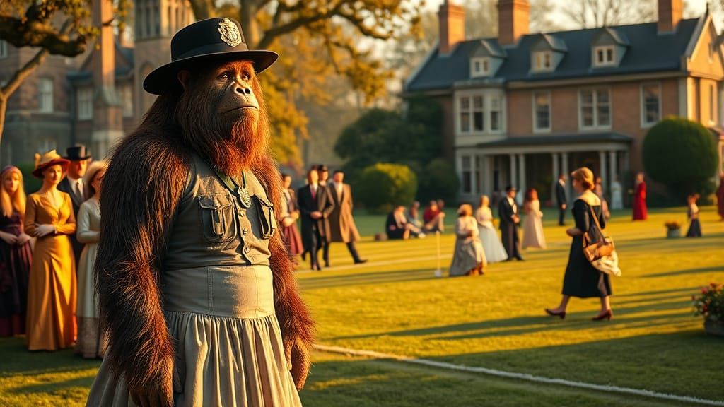 Victorian Bigfoot Undercover as Detective at Croquet Game