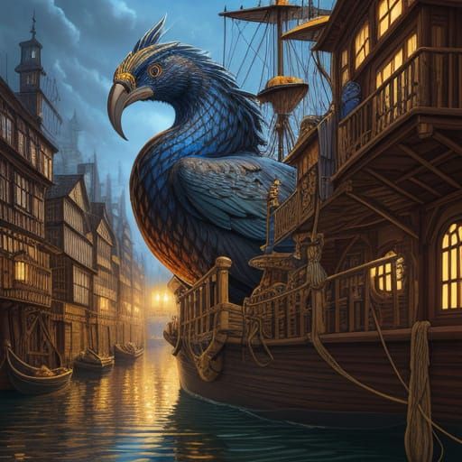 Ancient Storybook Shipwright's Apprentice in Vibrant Hyperde...