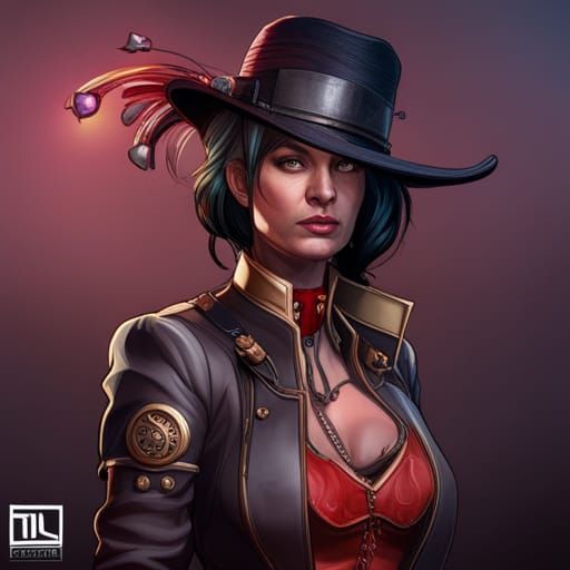 Steampunk Crime Boss Concept Art Portrait