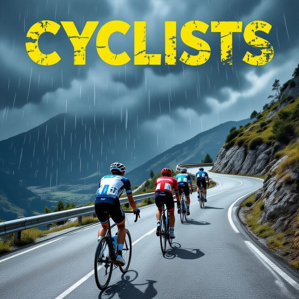 Mountain Cycling Race Poster in Gritty Retro Style