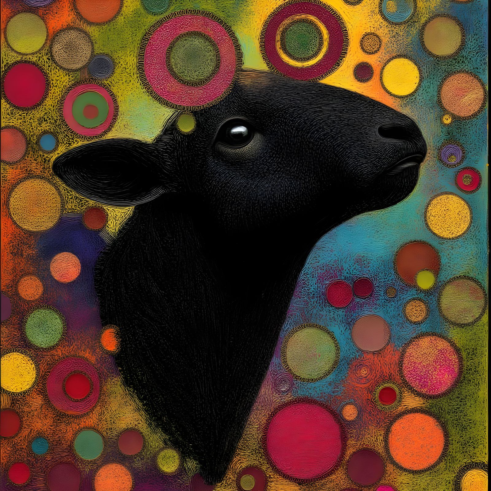 Black Sheep Escapes School in Autumn Rain