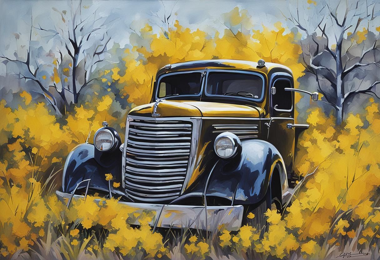 Vintage Chrome Yellow Truck