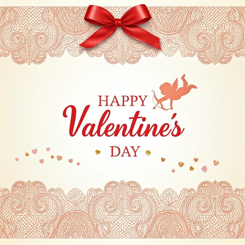 Elegant Valentine's Day Card in Whimsical Style