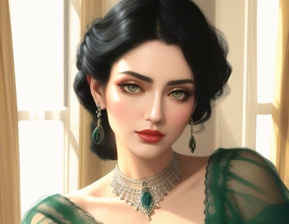 Boho Chic Fashion Portrait in Impasto Style