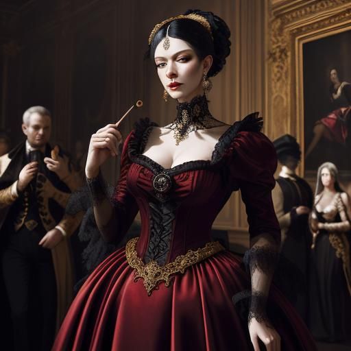 Elegant Masquerade in Opulent Baroque Style