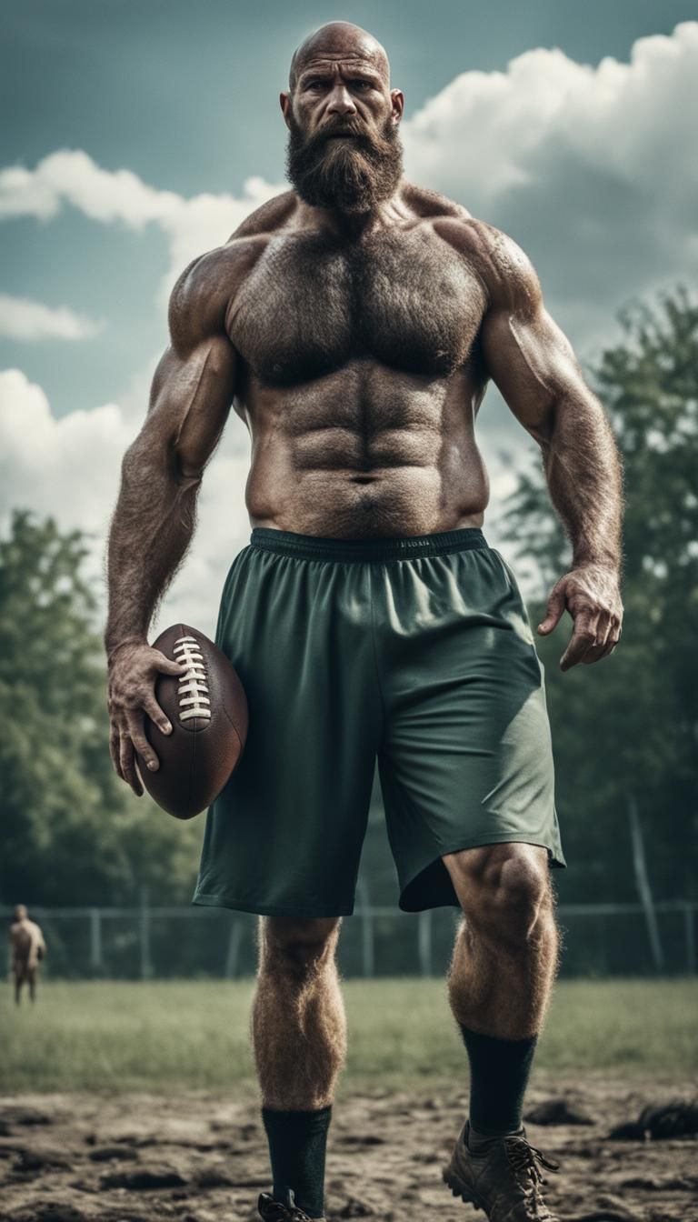 Cinematic Image of Muscular Man Dominating Crocodile