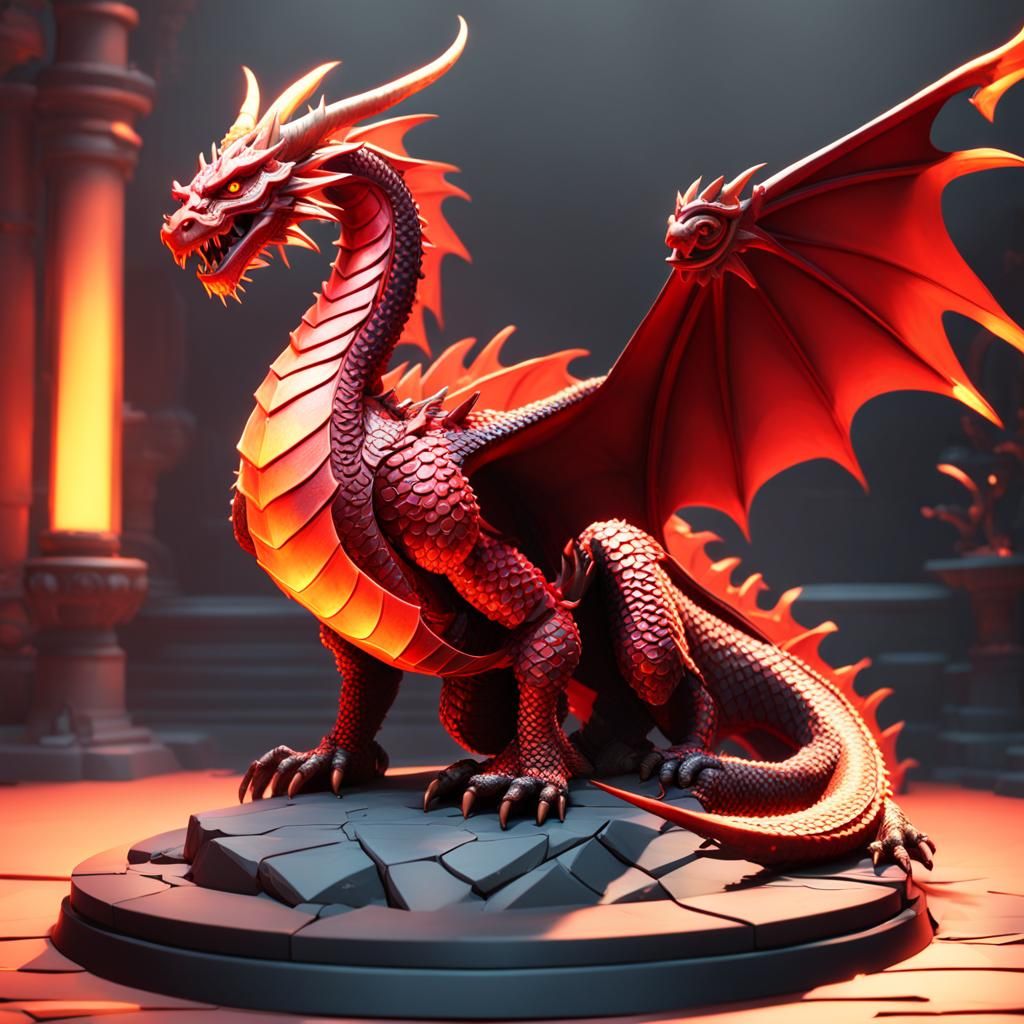 Magical Dragon Knight in Bright 3D Digital Art