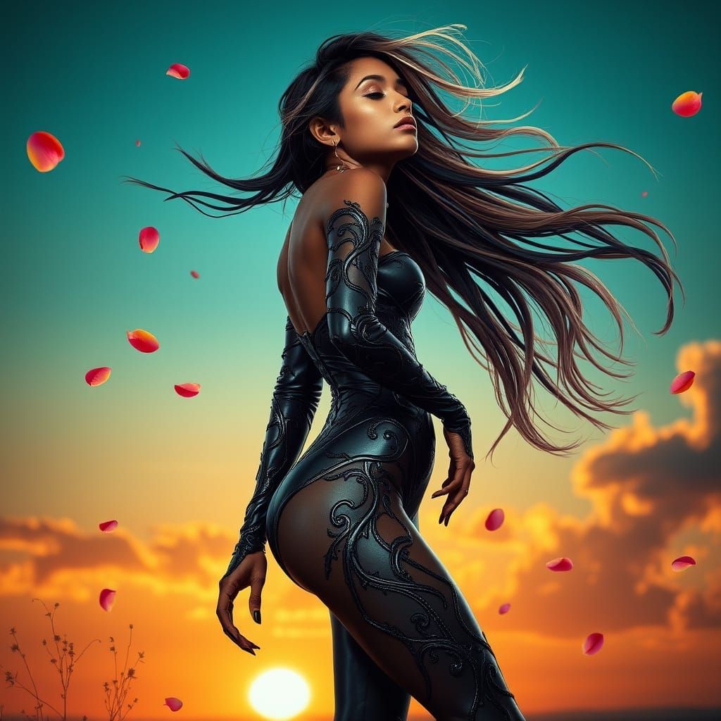 Indian Woman in Giger-Inspired Symbiote Outfit