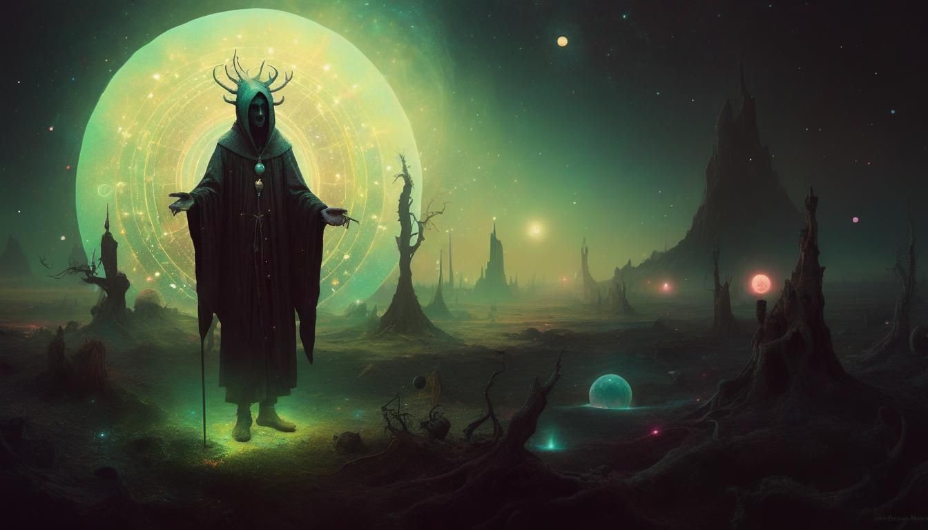 Arcane Cosmic Horror in Rococo Kinetic Pointillism