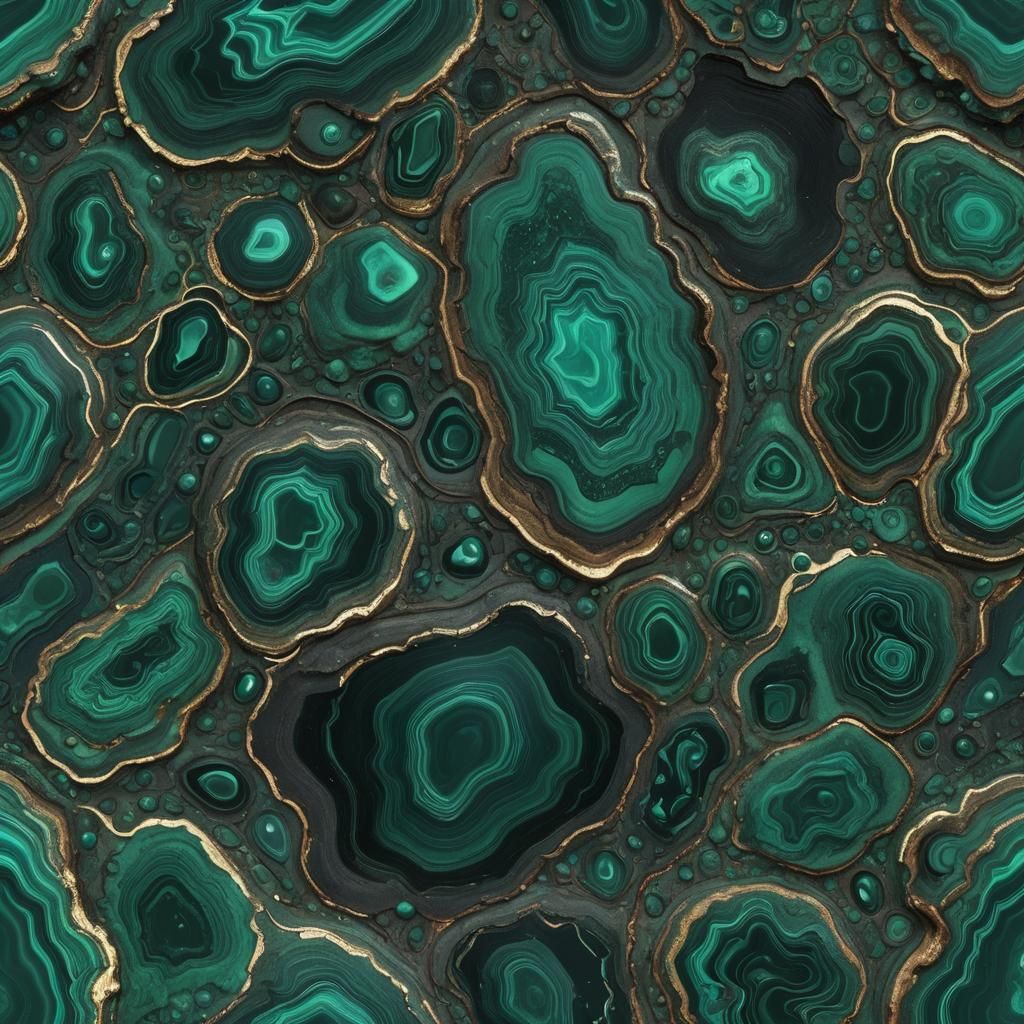 Malachite Cross Section in High-Tech Digital Art