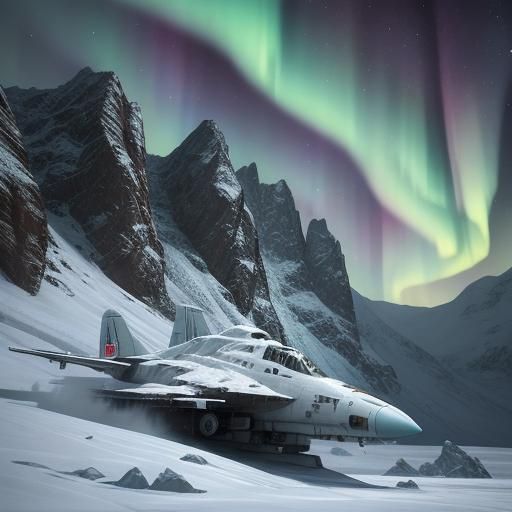 T-47 Snow Speeder Flies Through Icy Canyon