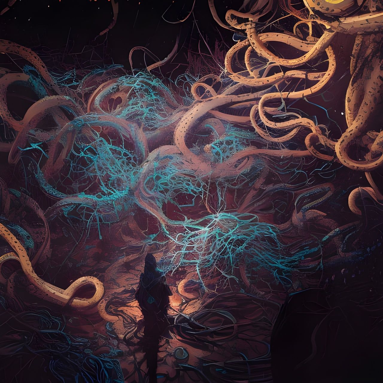 Entangled Tentacles: Detailed Concept Art in 8k