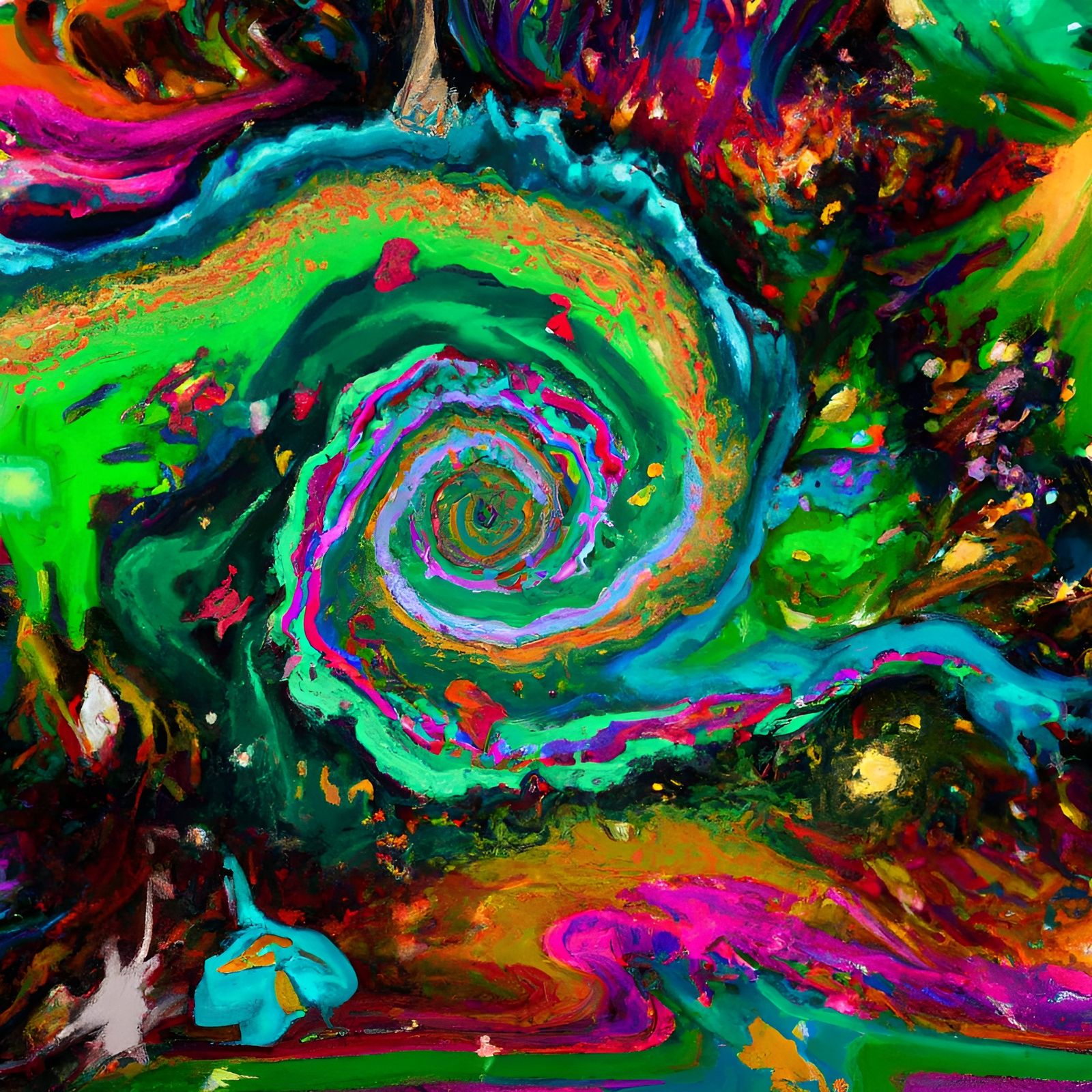 Galactic Street Art Graffiti in Psychedelic Style