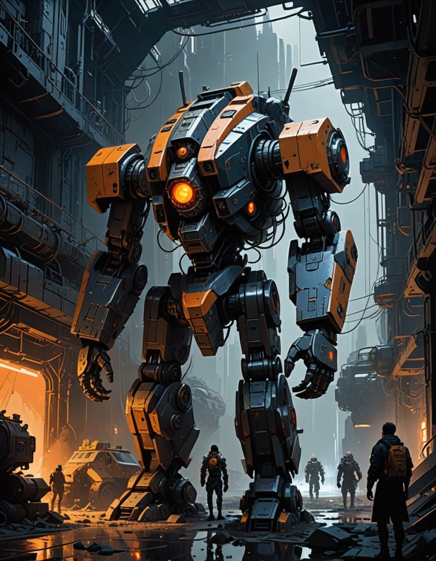 Imposing Sci-Fi Warrior in Epic Cinematic Portrait