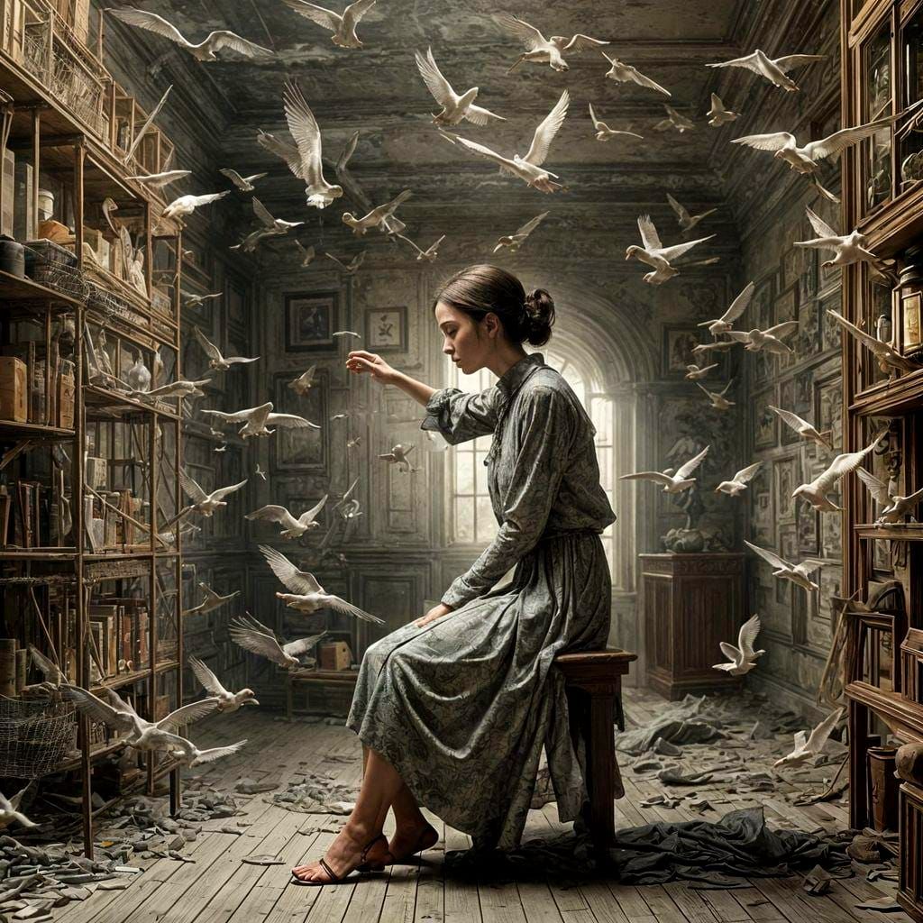 Surreal Memory Shards: Glass Wings and Dust