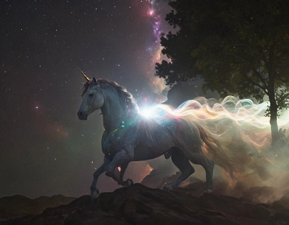 Djinn King on Fiery Unicorn in Surreal Fantasy Art