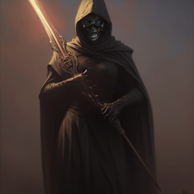 Skeletal Assassin with Lightsword in Gothic Style