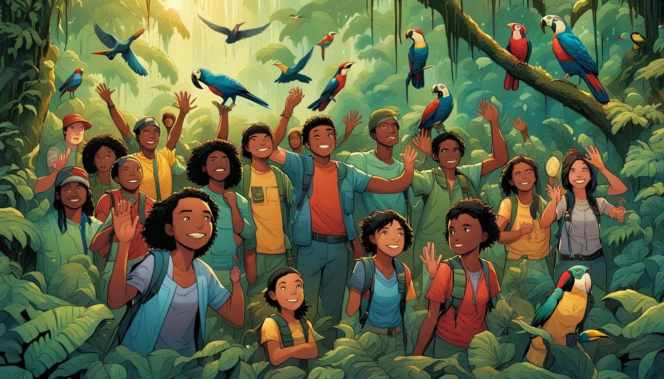 Youth Pledge in Amazon Rainforest: Comic Book Art
