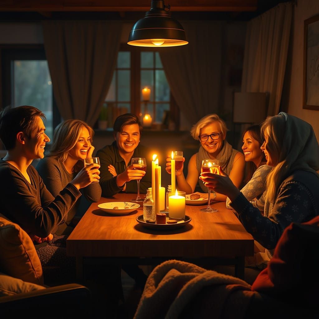 Cozy Studio Gathering in Vibrant Fantasy Style