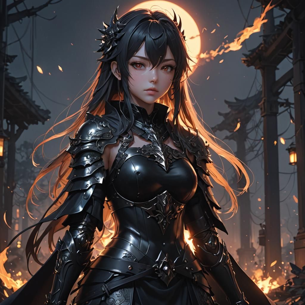 Anime Warrior in Detailed 3D Aesthetic