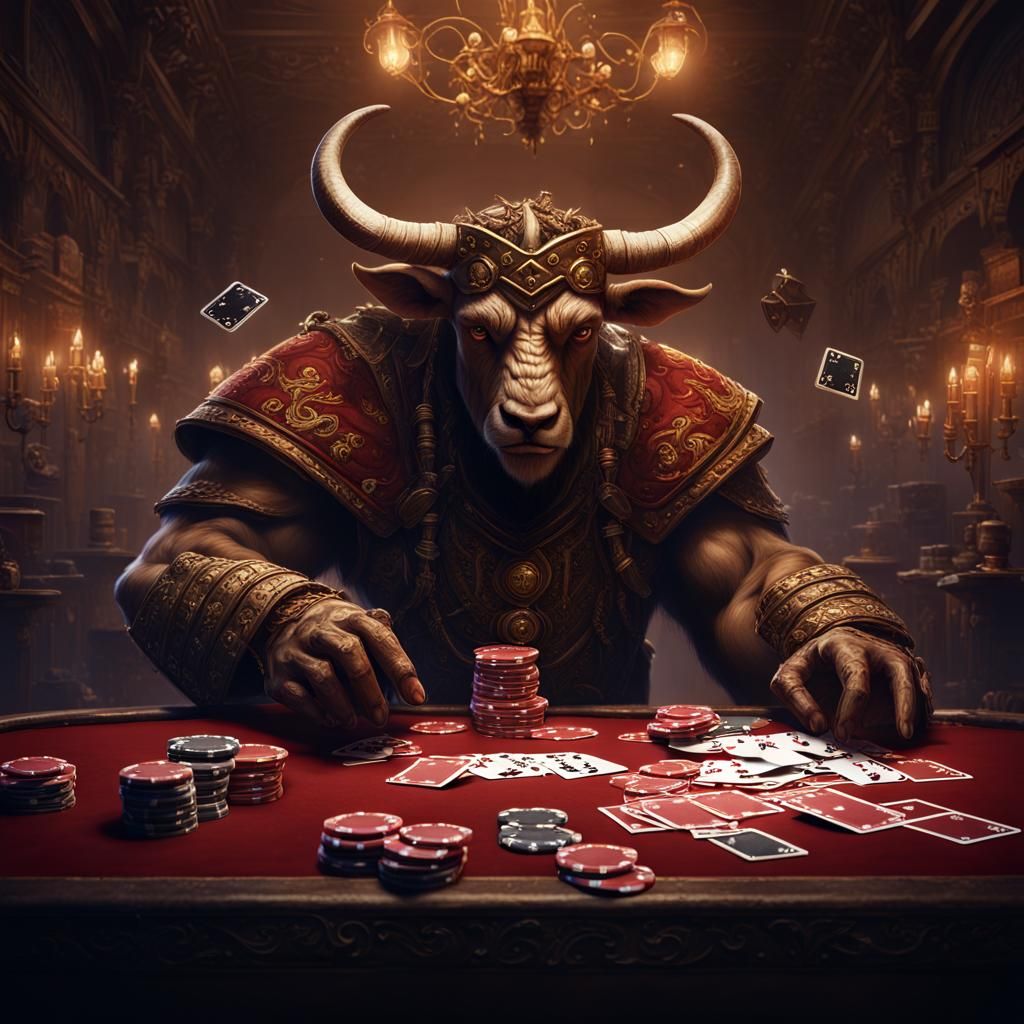 Minotaur Deals Poker Cards: Fantasy Concept Art