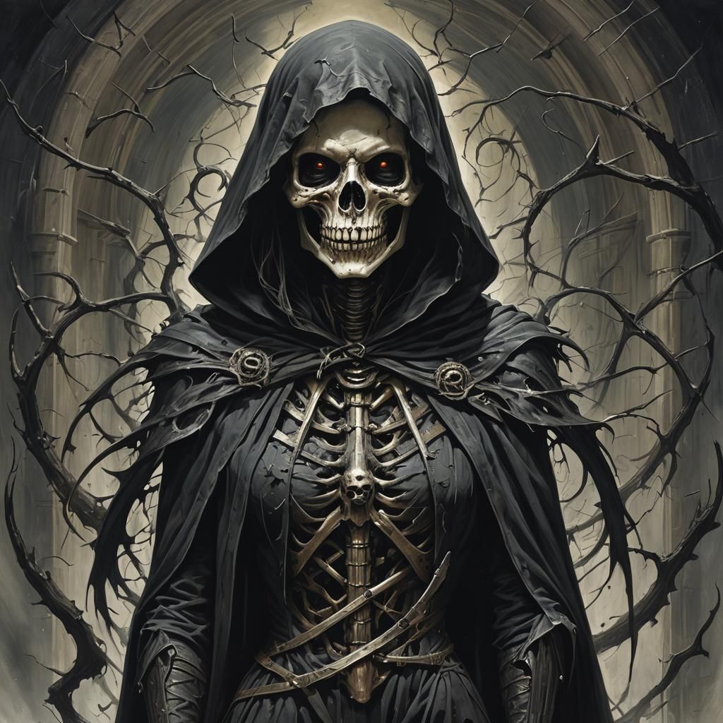 Sinister Female Death Personified: A Dark Fantasy